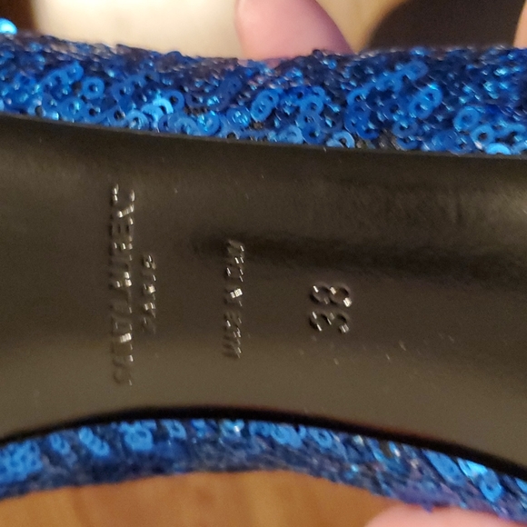 NWT Saint Laurent Blue Sequin Womens Pumps - Size 38 (US 8) NWT - Picture 11 of 16